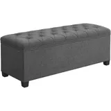 SONGMICS Sitzhocker mit Stauraum, Sitzbank mit Beinen, 40 x 110 x 40 cm Fußbank, Aufbewahrungsbox, bis 300 kg belastbar, für Wohnzimmer Schlafzimmer Flur, dunkelgrau LSF088G01