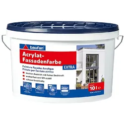 Baufan Acrylat-Fassadenfarbe EXTRA 10L, Dispersionsfarbe für Fassadenanstrich, in Weiß