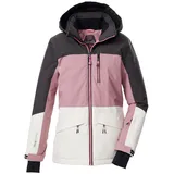killtec Mädchen Skijacke/Funktionsjacke mit Kapuze und Schneefang KSW 208 GRLS SKI JCKT, puderrosa/dunkel stein/ecru, 164, 43562-000