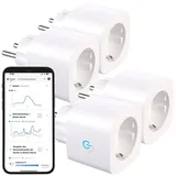 Luminea Home Control Smart-Home-Steckdose 4er-Set