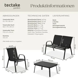 Tectake Nora Set 4-tlg. Schwarz