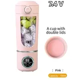 Tragbarer Mixer/entsafter, Großes 700-ml-fassungsvermögen, Robuste Stahlklingen, 2-in-1-mixbehälter, Tragbarer Smoothie-maker – Pink