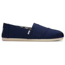 TOMS Damen Alpargata aus recycelter Baumwolle Flache Slipper, Marineblau, 38.5 EU