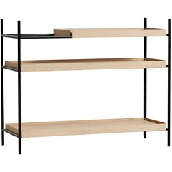 Woud - Tray Shelf niedrig, Eiche natur / schwarz (Konfiguration 1)