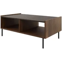 Mirjan24 Couchtisch Nussbaum, Schwarz, Rechteckig,Rechteckig, 97x39x60 cm, Wohnzimmer, Wohnzimmertische,