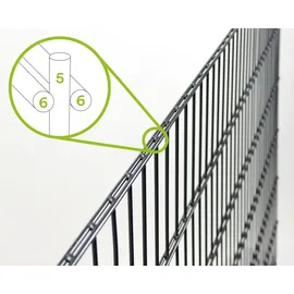 GAH Alberts Alberts 691417 Doppelstabmattenzaun Zaun-Komplettset mit Kniekissen | verschiedene Längen und Höhen | feuerverzinkt | Höhe 100 cm | Länge 10 m
