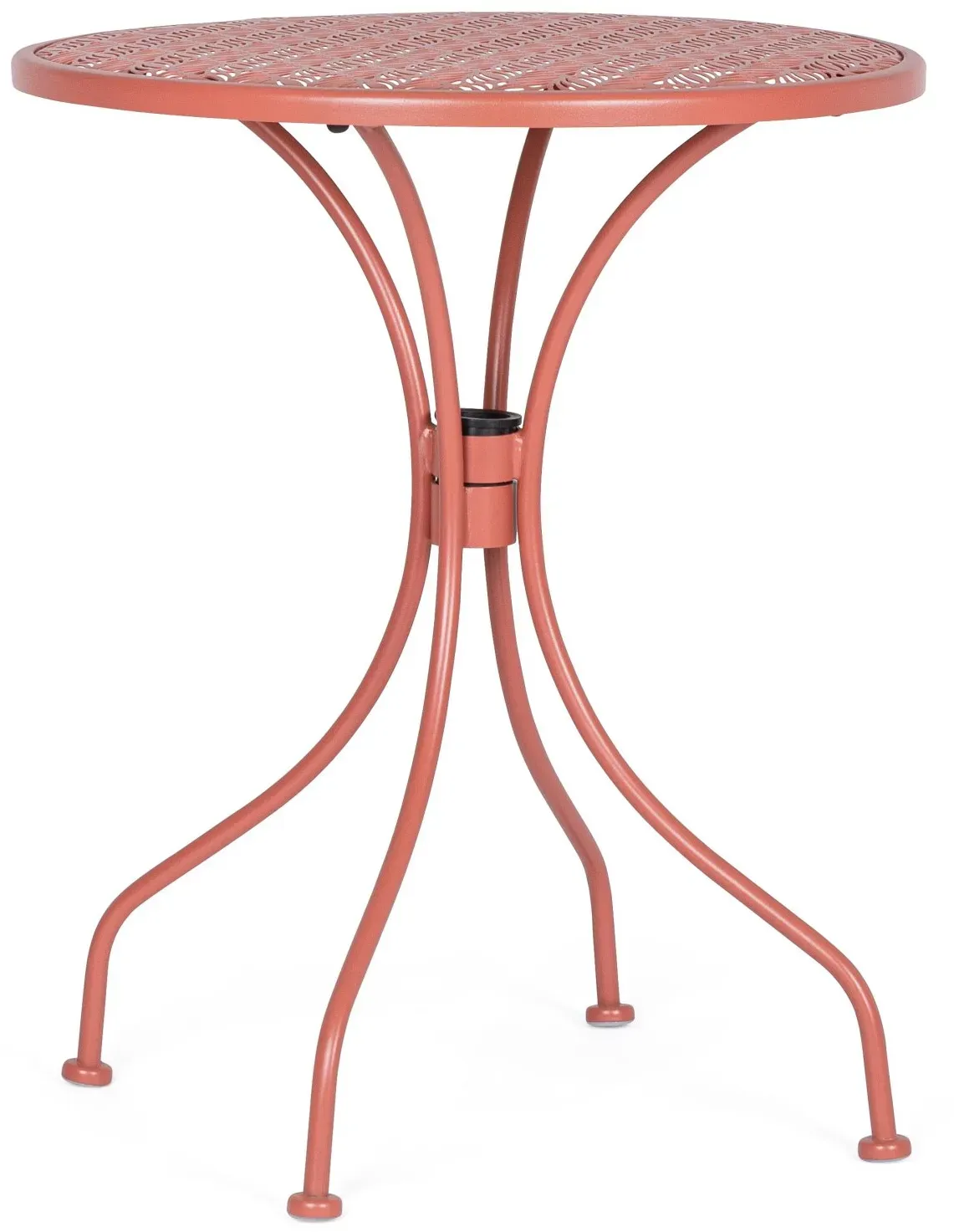 Gartentisch Lizette aus Metall, klassisch rund, bitterrot, pulverbeschichtet, für 2–3 Personen