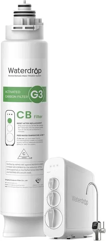 Waterdrop WD-G3-N3CB Filter Ersatz für WD-G3-W Umkehrosmose-System mit 1 Jahr Lebensdauer