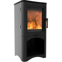Kratki KOZA K5 S/W Ø 150 7 kW Stahl mit Holzfach Schwarz