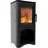 S/W Ø 150 7 kW Stahl mit Holzfach Schwarz