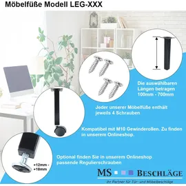 MS Beschläge Möbelfuß 30 cm