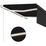 vidaXL Markise Automatisch mit Rollo LED Windsensor 4x3 m Anthrazit
