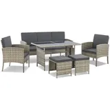 Juskys Turin Set 6-tlg. Grau Meliert
