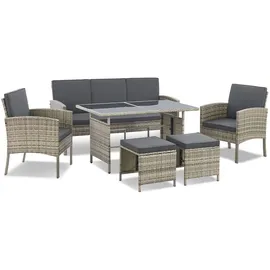 Juskys Turin Set 6-tlg. Grau Meliert