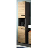 inn.furn Hochschrank 38 x 193 cm Grau/Eiche Artisan Holz