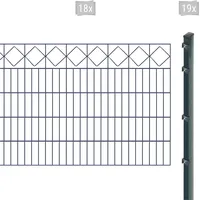 Arvotec Doppelstabmattenzaun "EXCLUSIVE 100 zum Einbetonieren "Karo" mit Zierleiste" Zaunelemente Zaunhöhe 100 cm, Zaunlänge 2 - 60 m Gr. H/L: 100cm x 36 m, Pfosten: 19 St., grau (anthrazit)