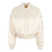 URBAN CLASSICS Ladies Short Oversized Satin Bomber Jacket in