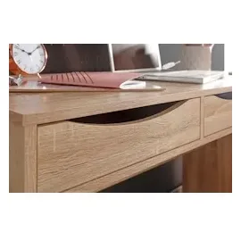 FineBuy Schreibtisch MASSA Eiche / Grau