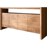 DeLife Sideboard Assuan 175 cm Akazie Natur 4 Türen 1 Fach, Dielenmöbel - 2 Jahre Gewährleistung - mind. 14 Tage Rückgaberecht - Beige