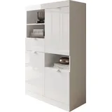 INOSIGN Highboard »Slim«, Breite 91 cm, weiß Hochglanz Lack, weiß