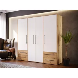 Forte Drehtürenschrank Mokkaris 205,9 x 200,1 x 58,8 cm Beige
