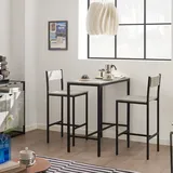 SoBuy Bartisch Set 3-teilig 75 x 120 x 75 cm Grau/Schwarz