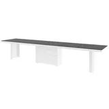 designimpex Esstisch Design Tisch HE-444 Schwarz / Weiß Hochglanz XXL ausziehbar 160-412 cm schwarz