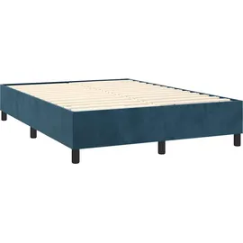 vidaXL Boxspringbett mit Matratze Dunkelblau 140x200 cm Samt