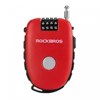 ROCKBROS Fahrradschloss einziehbarem Kabel in Rot 9,5 x 6,5