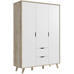 FORTE Kleiderschrank Vankka 139 x 202 cm Holzoptik Plankeneiche