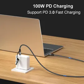 Equip 128432 2-in-1 USB 3.2 Gen 2x2 C auf C/A Kabel, 2,0m, PD100W, 4K/60Hz, 20Gbps, Schwarz