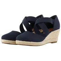 Tom Tailor Damen Sandalen mit Keilabsatz, blau, Uni, Gr. 40