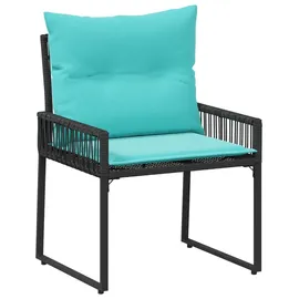 vidaXL Gartenmöbel Set 11-tlg. Schwarz/Türkis