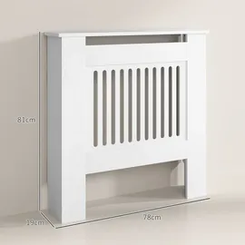 Homcom Heizkörperverkleidung ausziehbar Heizkörperabdeckung mit Ablage, Lamellen, Heizungsabdeckung Heizungsverkleidung Heizkörper Abdeckung 78 x 19 x 81 cm