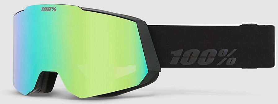 100Percent Snowcraft Hiper Black/Green Goggle mirror green lens Gr. Uni