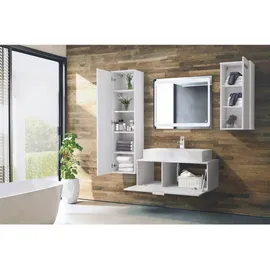 Vladon Badmöbelset, Creme, Holzwerkstoff, 200x193x51 cm, Badezimmer, Badmöbelsets & Badmöbelserien, Badmöbel-Sets