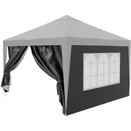 24move 24MOVE® Pavillon Seitenteile 2er Set 2x3m mit Fenster & Reissverschluss, wasserdicht, grau - für Partyzelt, Festzelt, Festivals