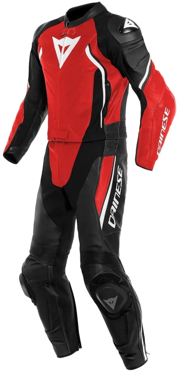 Dainese Avro D2 2 tlg. Lederkombi schwarz / lava-rot / weiss 44