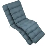 2x Bequeme Liegenauflage Deckchair, 200x50x8 Cm, Taubenblau
