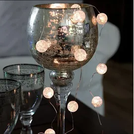 StarTrading LED-Lichterkette Kugeln Eisglas 1,4 m Warmweiß