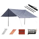 Skandika Sonnensegel L 3x3 Meter Set mit Teleskopstangen | Multifunktionaler Sonnenschutz