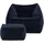 I.C.O.N. Icon Natalia Sitzsack Sessel mit Hocker für Erwachsene, Dunkelblau, Flauschiger Samtstoff, Riesen Sitzsack Samt mit Füllung, Bean Bag Chair, Bequemer Sessel Wohnzimmer, Lounge, Schlafzimmer, Büro