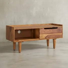 KADIMA DESIGN Lowboard Massivholz 95x44x34 cm TV-Kommode mit Schiebetür, | Gr.: onesize