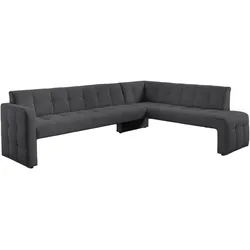 Essbank EXXPO - SOFA FASHION "Barista, bequem und elegant, hohe Bodenfreiheit", grau (anthrazith), B:265cm H:83cm T:199cm, Sitzbänke, Eckbank Barista bequem und elegant, hochwertige Detailverarbeitung