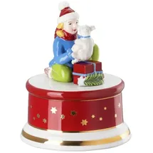 Hutschenreuther Weihnachten Sammelserie Weihnachtslieder 2025 "Alle Jahre Wieder Spieluhr klein; Höhe 14 cm/Ø 9 cm
