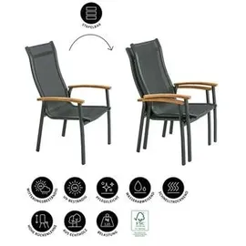 Dehner Stapelstuhl Chicago Wood 108,5 x 66 x 75 cm schwarz