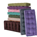 VisLarsc Bodenkissen, Bankkissen für Terrasse, Fenster, Sitzkissen, rutschfest, Samt, getuftet, Kissen für Bank, Sitzbank, Innenbereich, Esszimmer, Wohnzimmer (Blau, 170 x 40 x 10 cm)