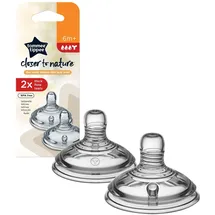 TOMMEE TIPPEE Closer to Nature Schnuller mit dickem Durchfluss, 2 Stück
