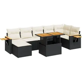 vidaXL Garten-Lounge-Set 8-tlg. schwarz