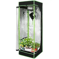 Daromigo Growzelt 40 * 40 * 120cm Growschrank Lichtdicht und Wasserdicht Homegrowing Gewächshaus für Pflanzen Reflektierende Mylar Zuchtzelte mit Belüftung Growbox Schwarz-Grün